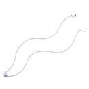 925 Sterling Silver and Platinum Plated Translucent Opal Necklace, 43.5cm Adjustable Chain, for Women-6