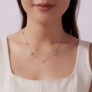 925 Sterling Silver Moissanite 0.25 Carat Necklace with Pavé Setting for Women-7