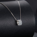 925 Sterling Silver & Moissanite Necklace, 40+5cm Length, White Gold Plated, Women's Jewelry-2