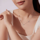 925 Sterling Silver Moissanite 0.25 Carat Necklace with Pavé Setting for Women-6