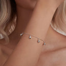 925 Sterling Silver Plated White Gold 12x41mm Pendant Bracelet-7