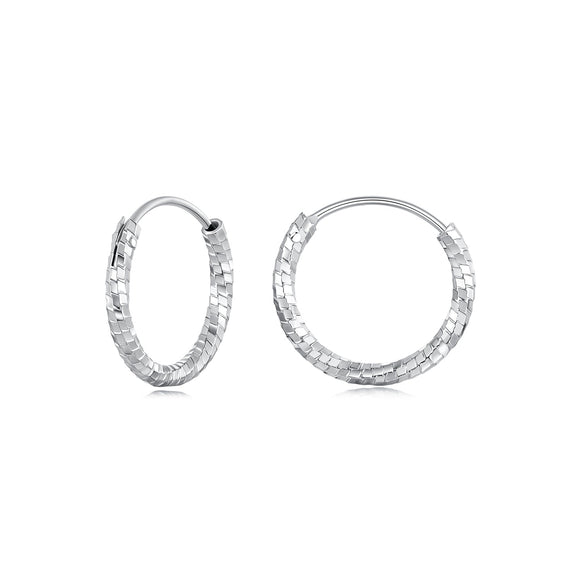 925 Sterling Silver Earrings for Women - White Gold Plated, 2.6*0.2 cm, Style L