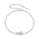 925 Sterling Silver Moissanite Bracelet 15+6cm, Plated White Gold, for Women-1