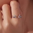 925 Sterling Silver Rabbit Ring with Pavé Setting CZ in White Gold for Women-6