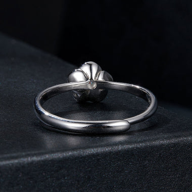 925 Sterling Silver White Gold Plated Moissanite Ring Size E for Women