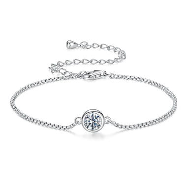 925 Sterling Silver 0.50 Carat Moissanite Bracelet for Women