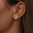 925 Sterling Silver Amazonite Earrings 0.55cm Plated White Gold for Women-7