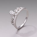 925 Sterling Silver Pavé Setting CZ White Gold Plated Ring Size 6 for Women-1