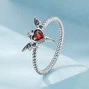 925 Sterling Silver Oxidized CZ Pendant Ring Size 6 for Women-3
