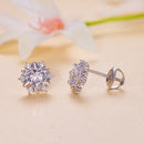 925 Sterling Silver 5.0mm Moissanite Earrings with CZ, 1.0cm for Women-5