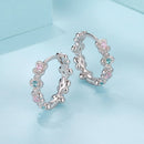 925 Sterling Silver Earrings with CZ and White Gold Plating-5