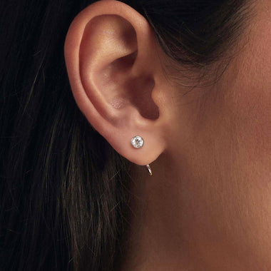 925 Sterling Silver Moissanite 0.3 Carat Earrings for Women - 0