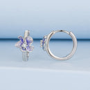 925 Sterling Silver White Gold Plated Enamel CZ Hoop Earrings for Women-2