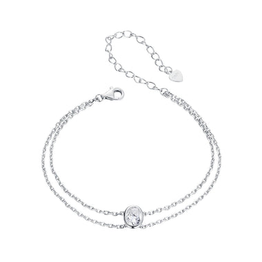 925 Sterling Silver Moissanite 1 Carat Bracelet for Women - White Gold Plated, 150+60mm - 0