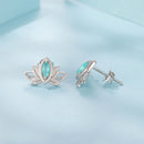 925 Sterling Silver Earrings with Pavé CZ and White Gold Plating, Size 0.9*1.3 cm for Women-5