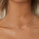 925 Sterling Silver Adjustable Necklace with White Gold Plating-6