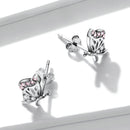 925 Sterling Silver Earrings with CZ in Pavé Setting-2