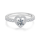 925 Sterling Silver Moissanite 0.5ct Heart Ring for Women Size 6-3