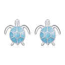 925 Sterling Silver Earrings for Women - Pavé Setting CZ with Enamel Process - 1cm-1