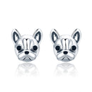 925 Sterling Silver Oxidized Enamel Earrings for Women 1*1cm-1