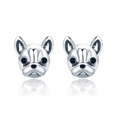 925 Sterling Silver Oxidized Enamel Earrings for Women 1*1cm