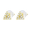 925 Sterling Silver & Plated Gold CZ Earrings for Women-3
