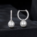 925 Sterling Silver Moissanite 0.15 Carat Earrings with Quality Shell Pearl for Women-2