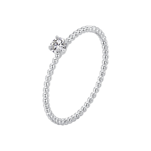 925 Sterling Silver 3mm Moissanite Ring for Women - Size 6