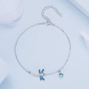 925 Sterling Silver 16.5cm+5cm Enamel Dragonfly Bracelet for Women-3