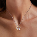 925 Sterling Silver Necklace with Pavé Setting CZ & Plated Gold - 400mm Length-7