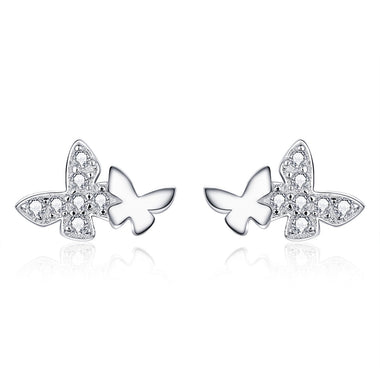 925 Sterling Silver Earrings with Pavé Setting CZ - 0.6*0.9cm