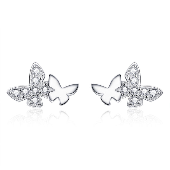 925 Sterling Silver Earrings with Pavé Setting CZ - 0.6*0.9cm