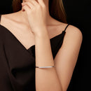 925 Sterling Silver & Moissanite White Gold Plated Bracelet with 0.5cm Moissanite for Women-4