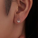 925 Sterling Silver White Gold Plated Earrings with CZ-6