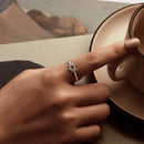 925 Sterling Silver Oxidized Silver 0.8cm Pendant Rings for Women-5