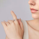 925 Sterling Silver & White Gold Plated Pavé CZ Ring-7