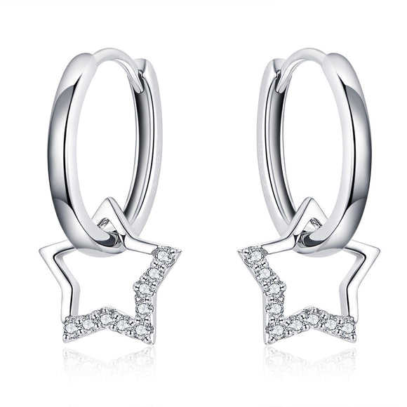 S925 Sterling Silver Plated Platinum CZ Earrings for Women