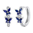 925 Sterling Silver White Gold Plated Hoop Earrings with Pavé Setting CZ for Women-1