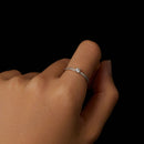 925 Sterling Silver & Moissanite Size 6 Ring with 0.1ct Moissanite-6