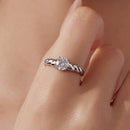 925 Sterling Silver Moissanite 0.65 Carat Ring for Women Size E-7