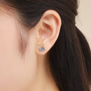 925 Sterling Silver Oxidized CZ Earrings 0.7cm x 1cm for Women-6