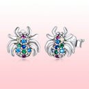 925 Sterling Silver Earrings with Pavé Setting CZ, Oxidized Silver, 0.7*0.8 cm for Women-6