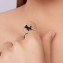 925 Sterling Silver Enamel Oxidized Silver Ring for Dogs-7