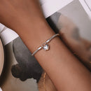 925 Sterling Silver Bracelet with CZ in Pavé Setting, 17.0 Size, Platinum Plated for Women-5
