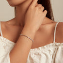 925 Sterling Silver Pavé Setting CZ Bracelet with Platinum Plating, Adjustable 14.5+3cm, for Women-6