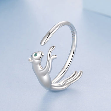 925 Sterling Silver Ring with Pavé Setting CZ in White Gold Plating - 0