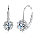 925 Sterling Silver Moissanite Earrings with CZ in White Gold, 1.8cm for Women-1