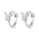 925 Sterling Silver Earrings with White Gold Plating, 1.1x0.7 cm, for Women-1