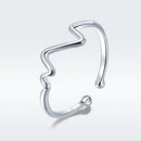 925 Sterling Silver Platinum Plated 0.1cm Ring for Men-3