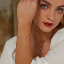 925 Sterling Silver 5mm Moissanite & 3mm Moissanite Bracelet for Women-7
